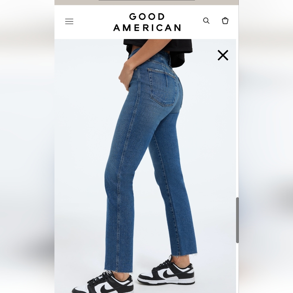NWOT Good American Good Curve Straight 8/10 Ultra High Rise